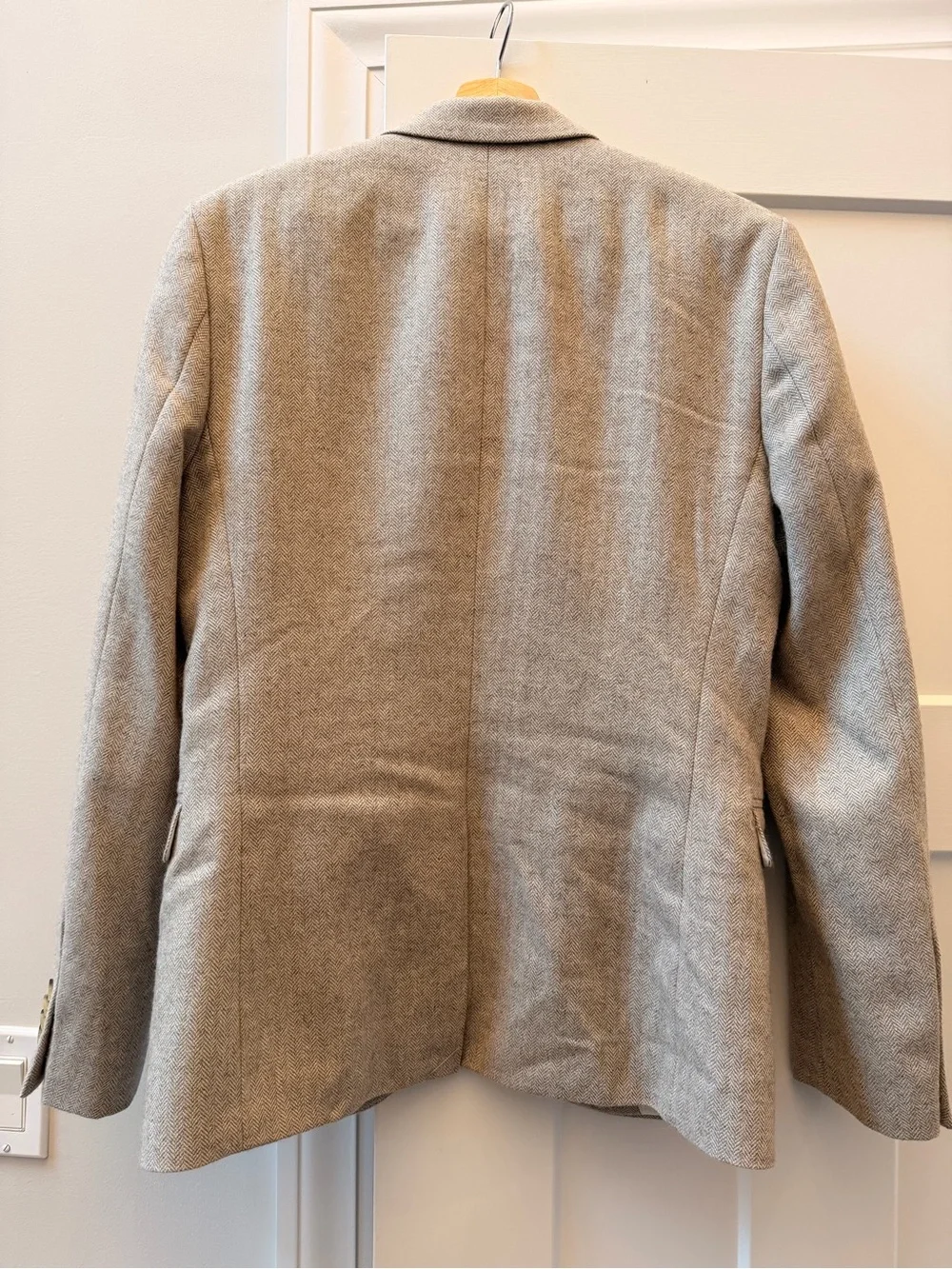 Topman Beige Wool Blend Blazer with Cream Lining
